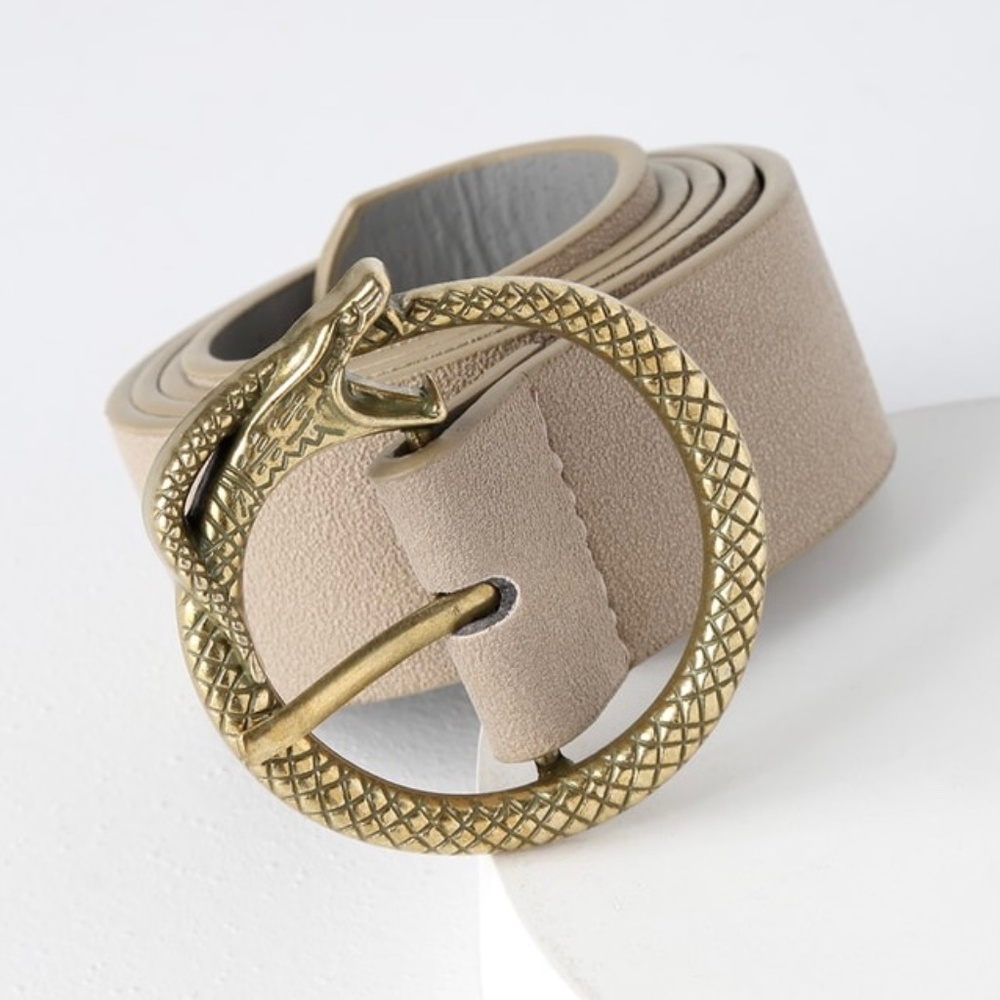 🆕Lulu’s Snake Gold Beige Belt